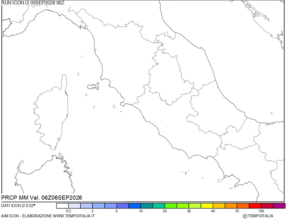 mappa Precipitazioni 24 ore precedenti