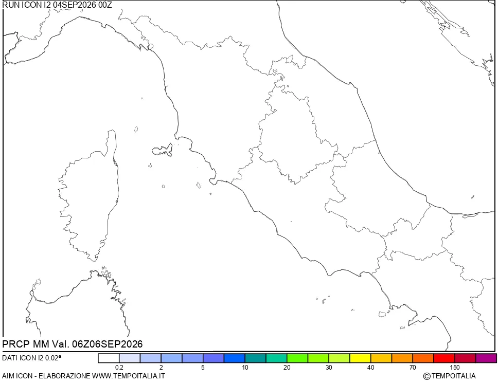 mappa Precipitazioni 24 ore precedenti