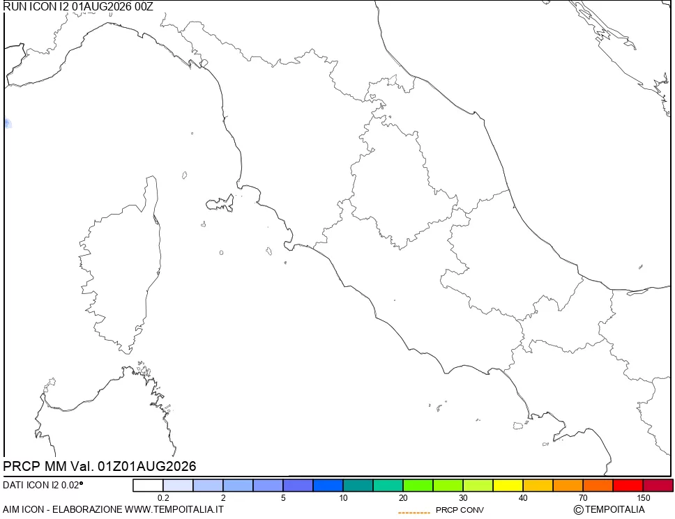 mappa Precipitazioni totali e convettive