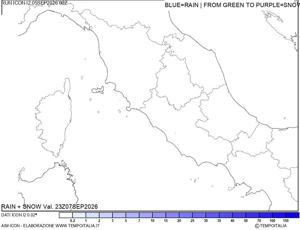 mappa Precipitazioni totali e nevose