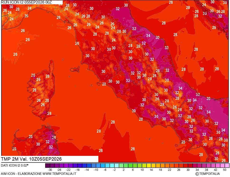 mappa Temp 2 metri