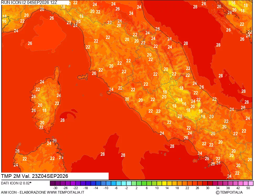 mappa Temp 2 metri