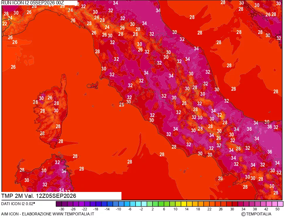 mappa Temp 2 metri