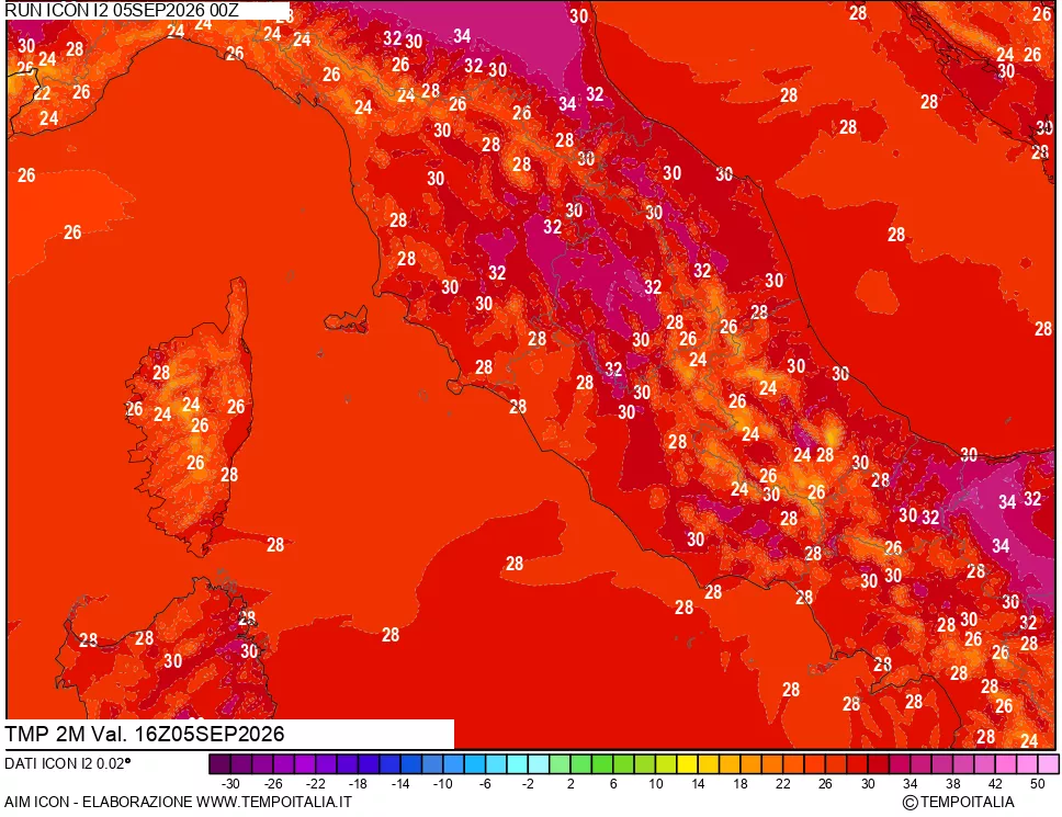 mappa Temp 2 metri