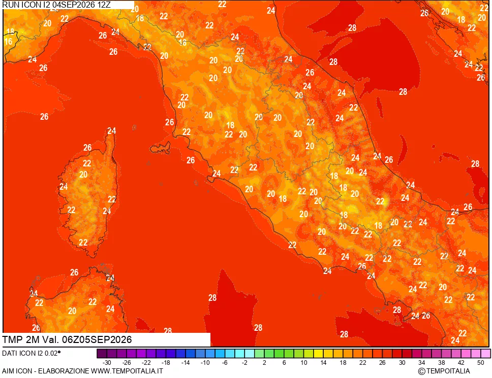 mappa Temp 2 metri