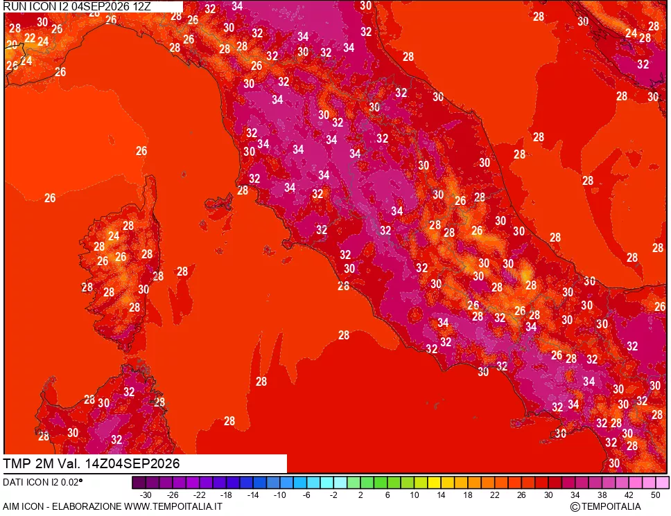 mappa Temp 2 metri