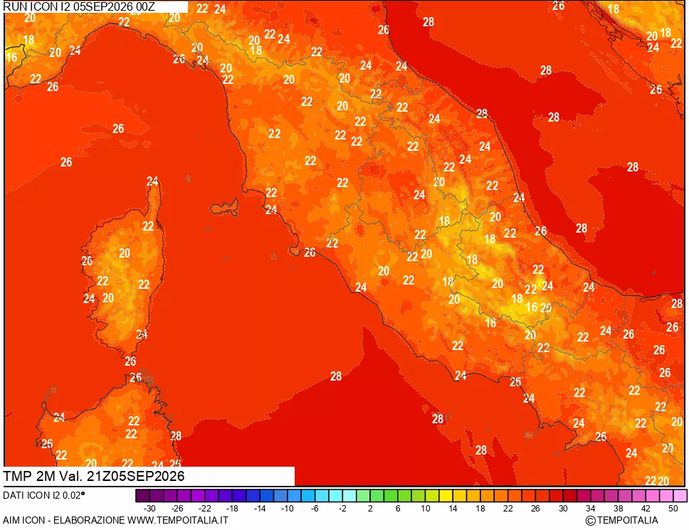 mappa Temp 2 metri