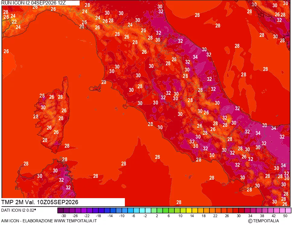 mappa Temp 2 metri