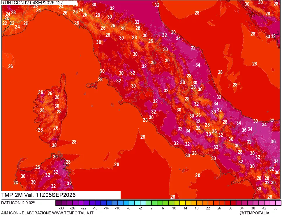 mappa Temp 2 metri
