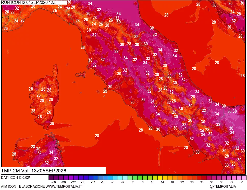mappa Temp 2 metri