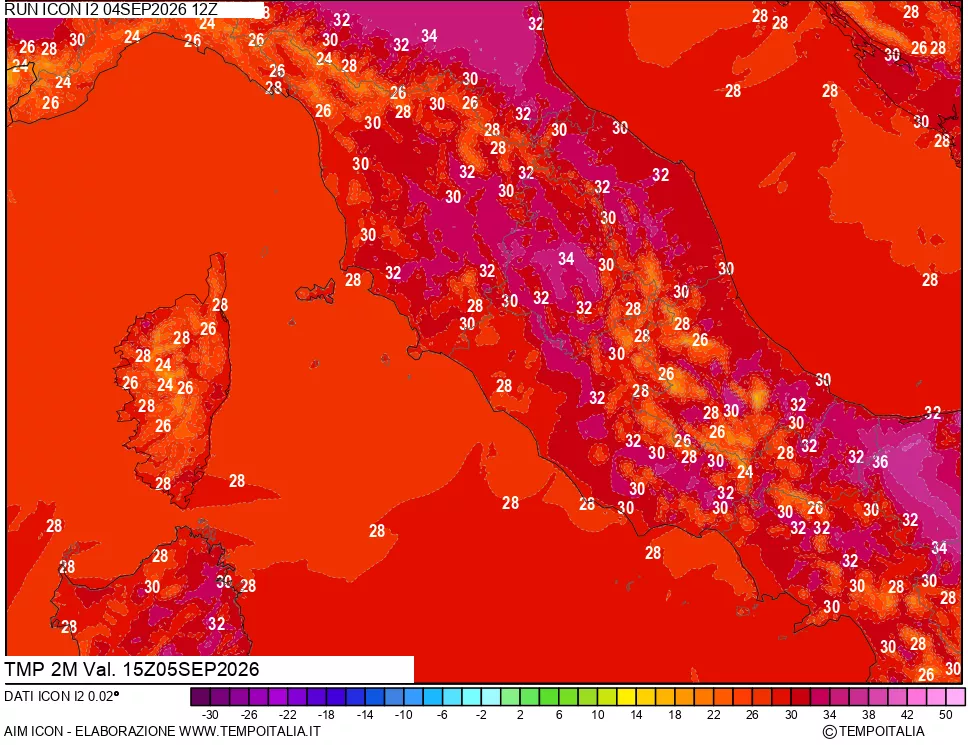 mappa Temp 2 metri