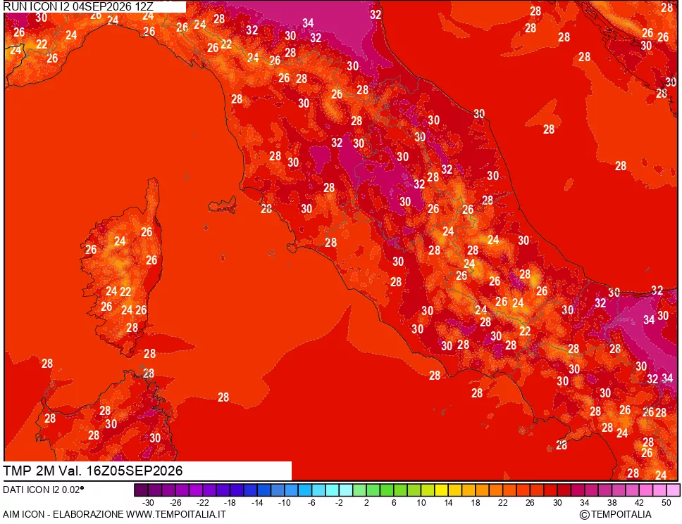 mappa Temp 2 metri