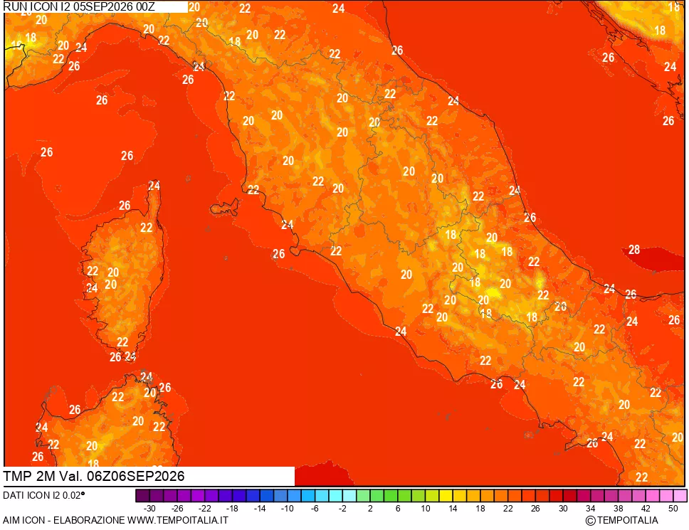 mappa Temp 2 metri