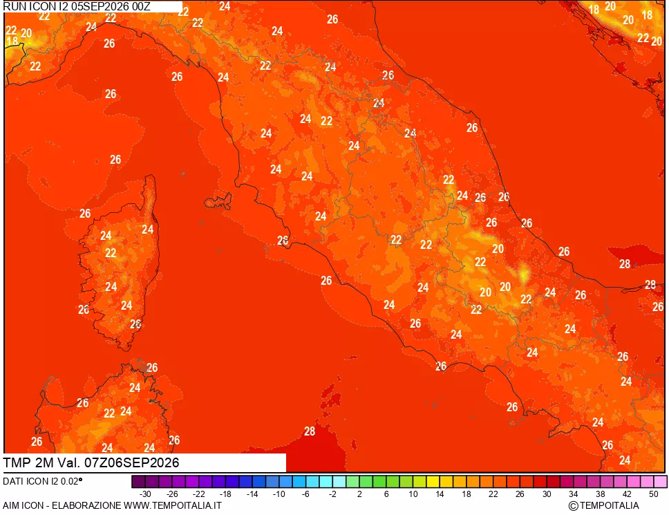 mappa Temp 2 metri