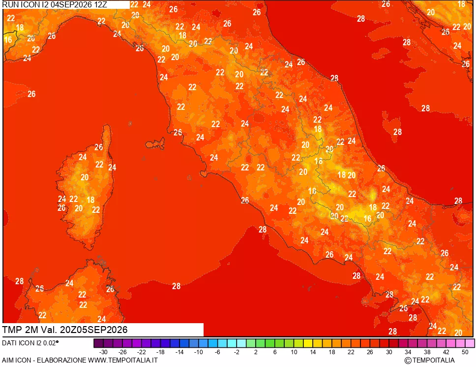 mappa Temp 2 metri