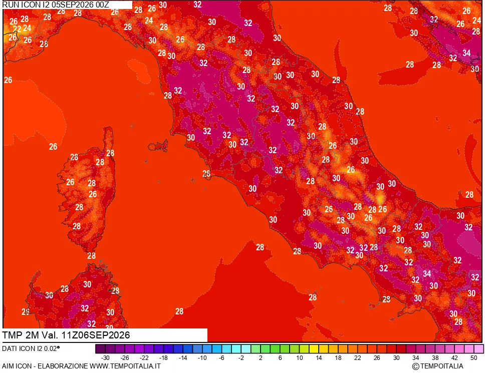 mappa Temp 2 metri