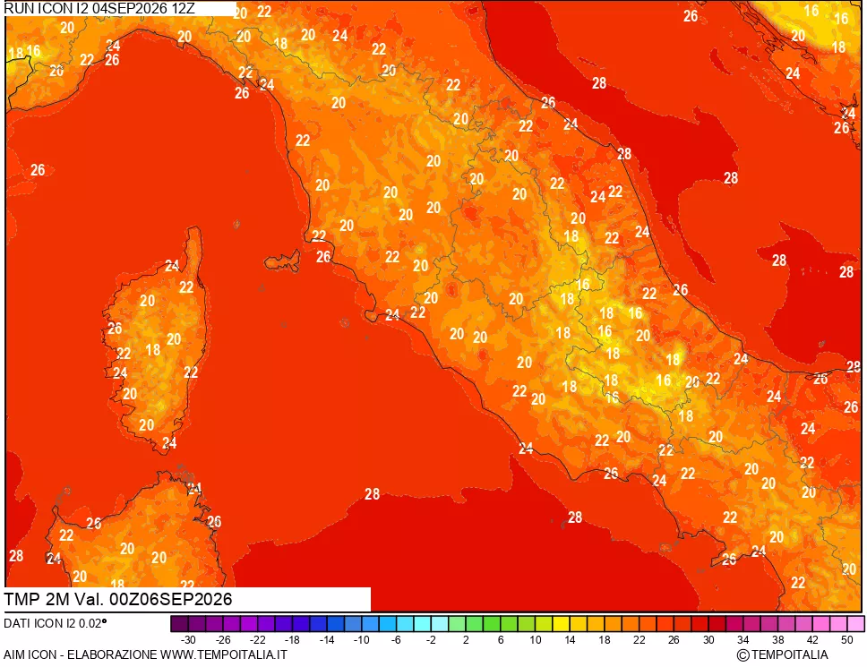mappa Temp 2 metri