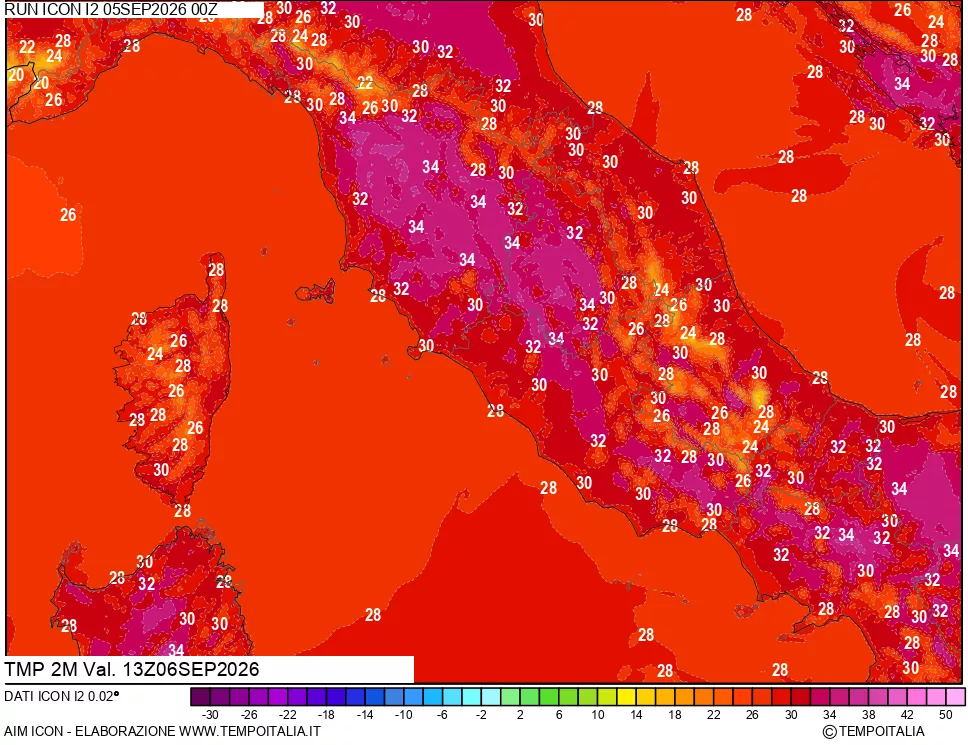 mappa Temp 2 metri
