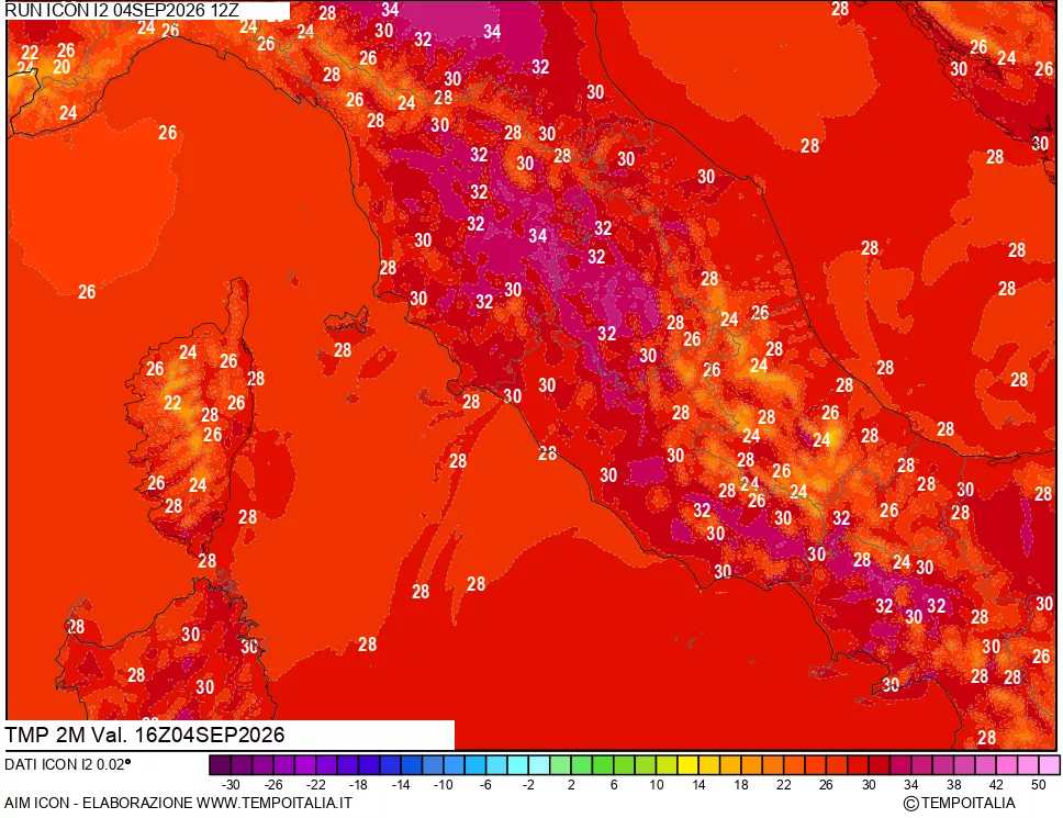 mappa Temp 2 metri