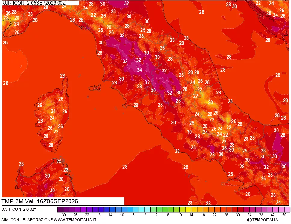 mappa Temp 2 metri