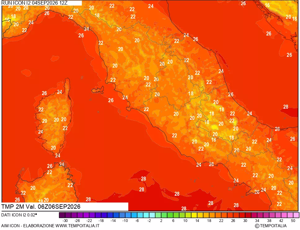 mappa Temp 2 metri