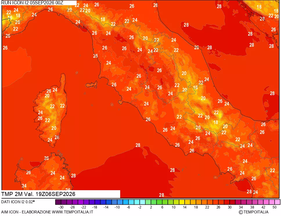 mappa Temp 2 metri