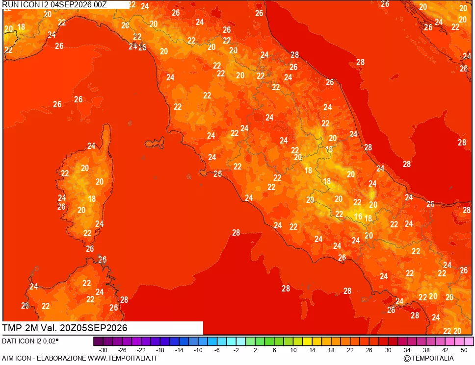 mappa Temp 2 metri
