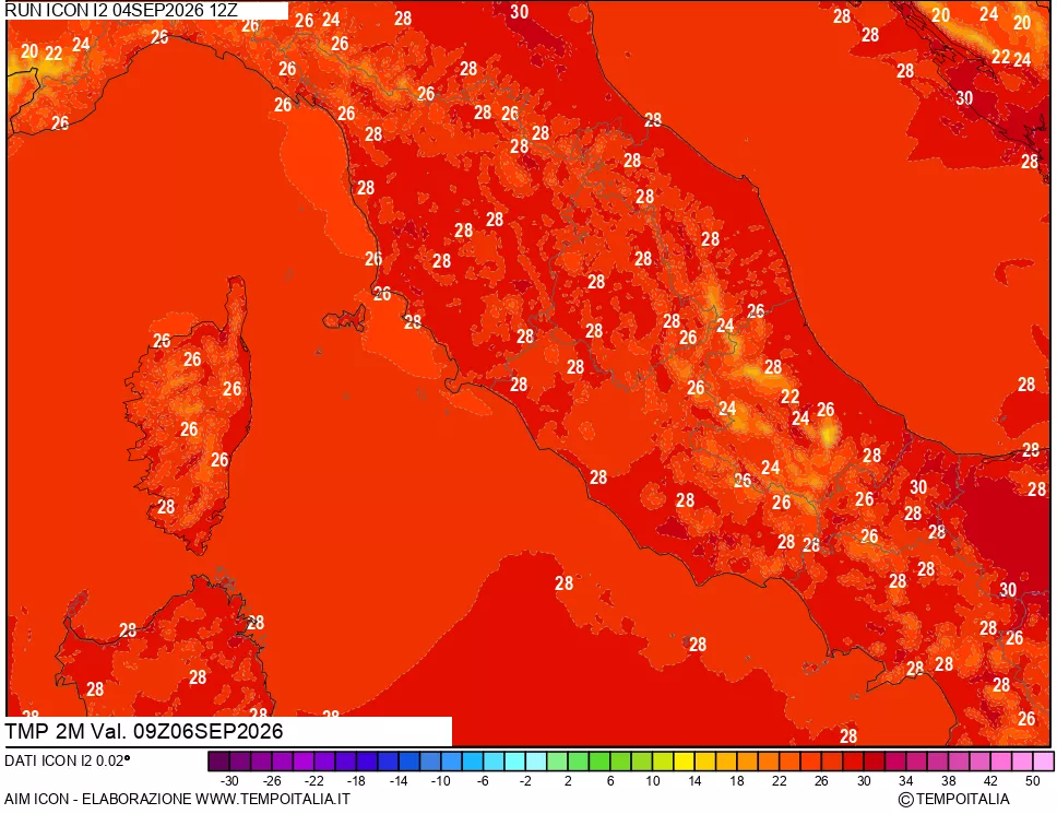 mappa Temp 2 metri