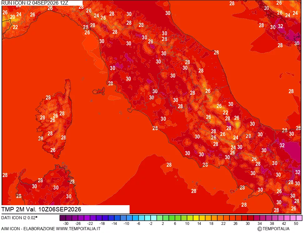 mappa Temp 2 metri
