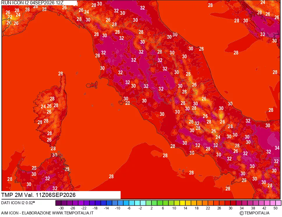 mappa Temp 2 metri