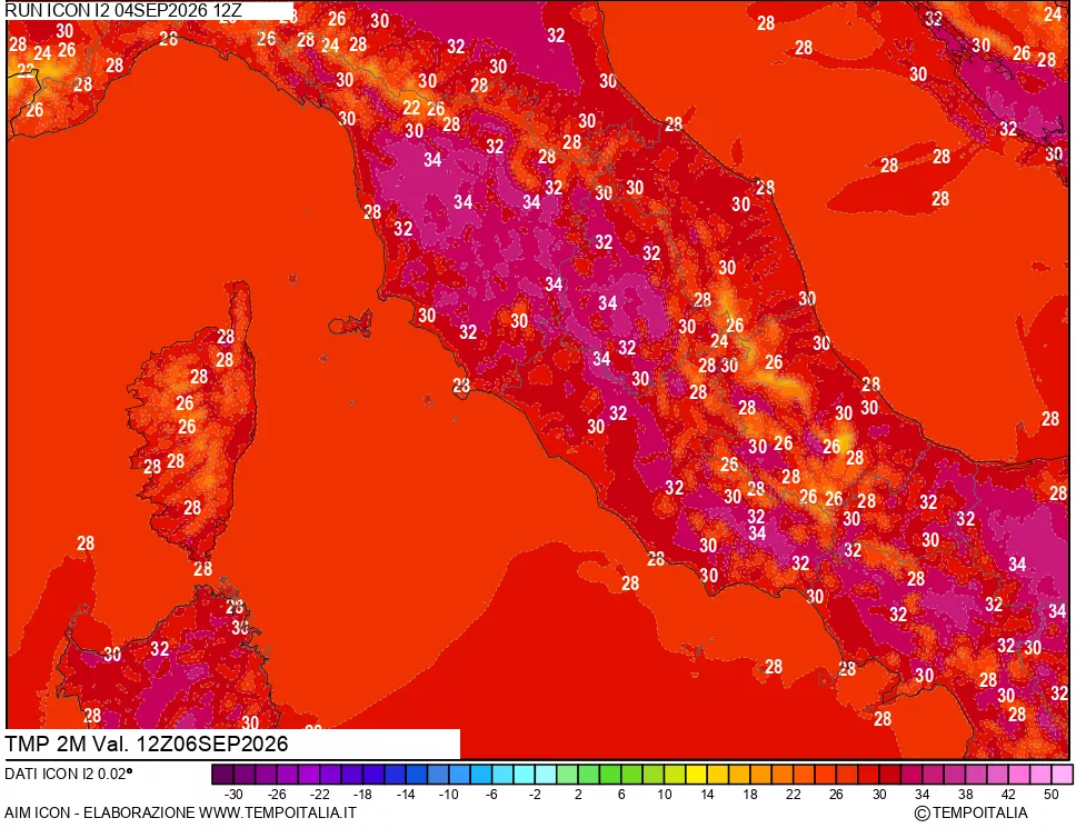 mappa Temp 2 metri