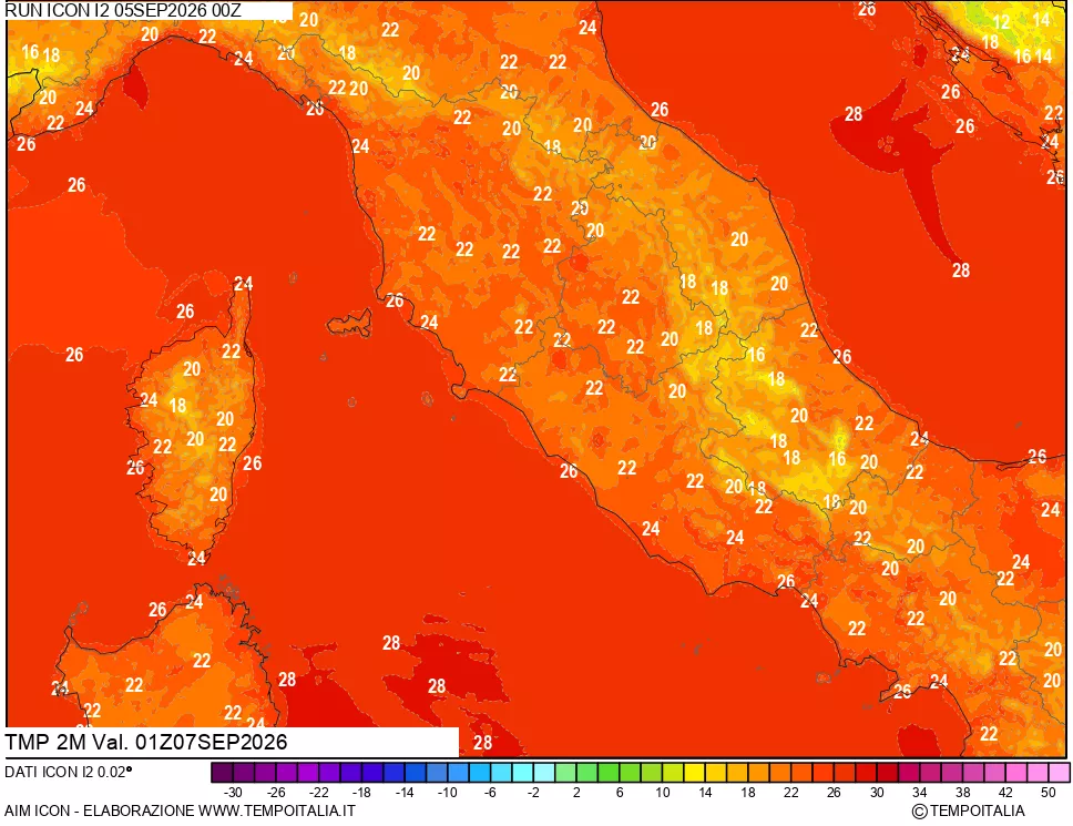 mappa Temp 2 metri