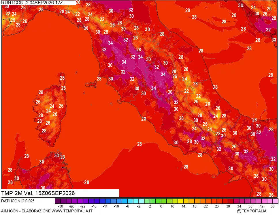 mappa Temp 2 metri