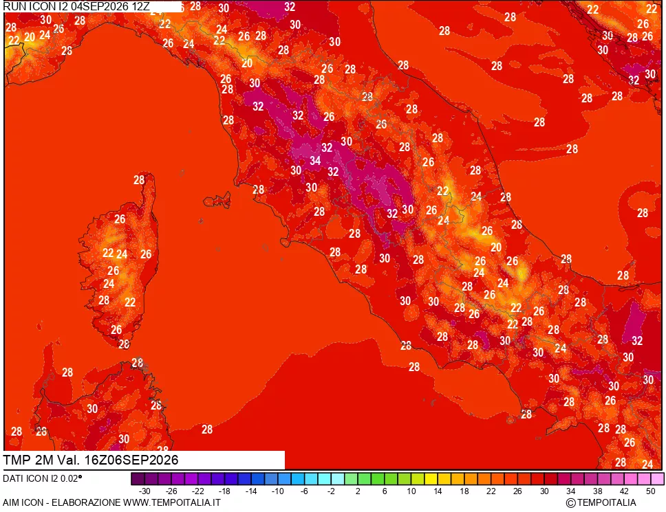 mappa Temp 2 metri