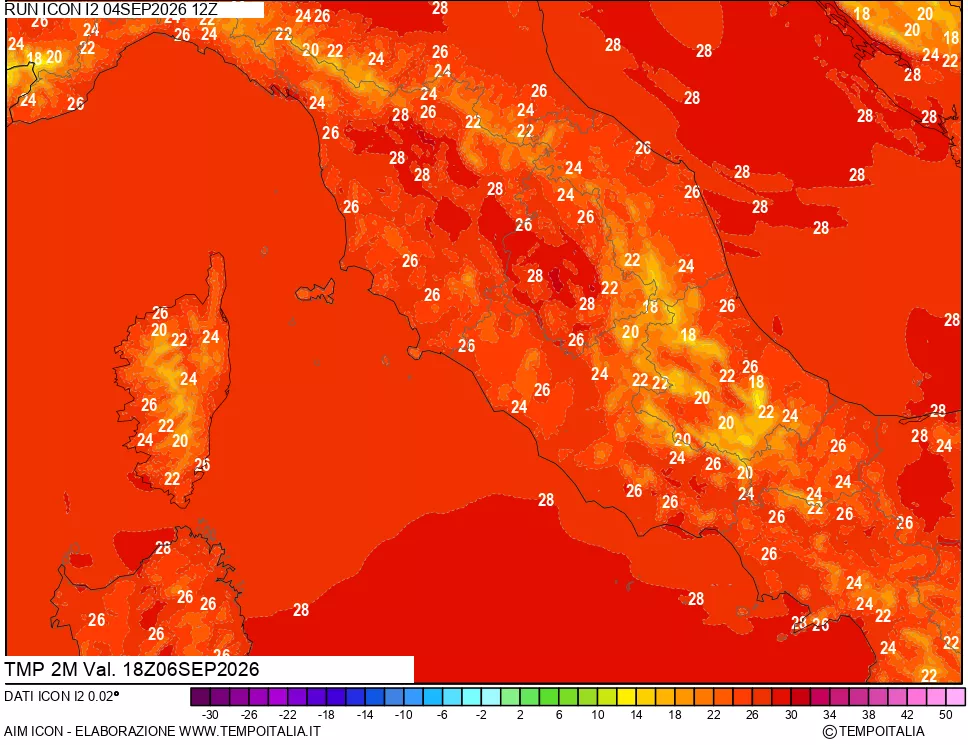 mappa Temp 2 metri