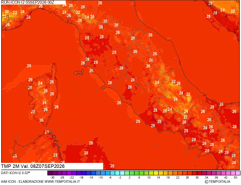 mappa Temp 2 metri
