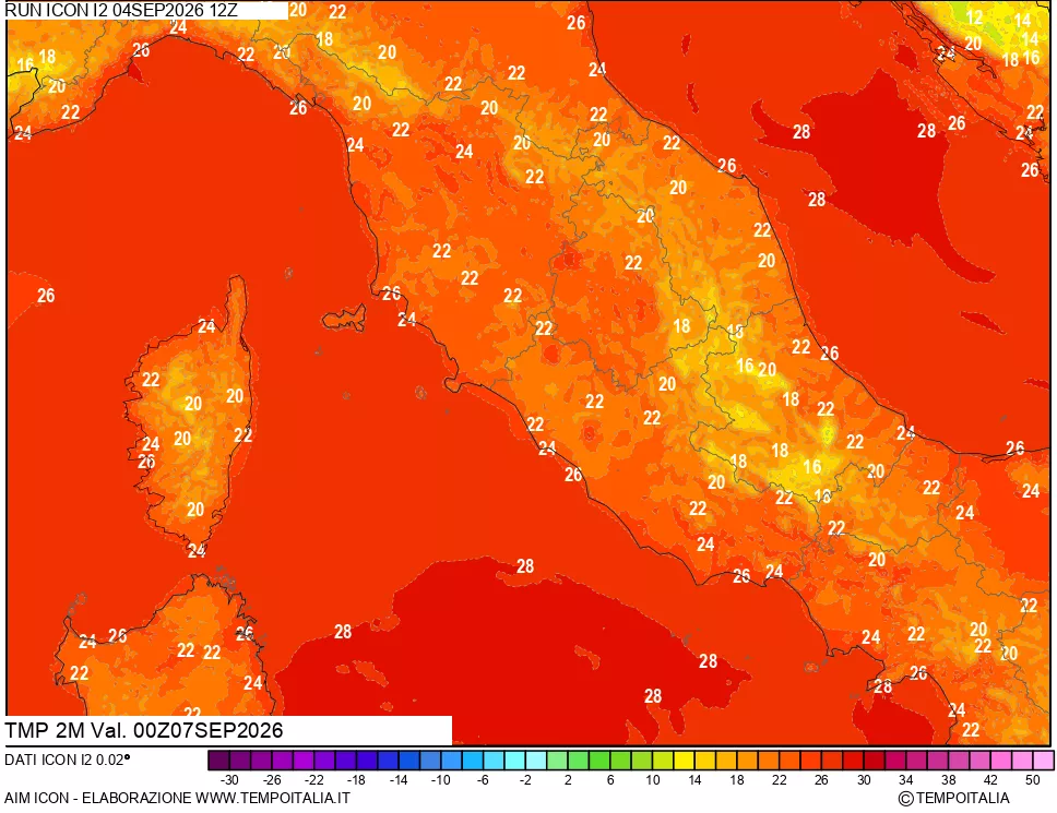 mappa Temp 2 metri