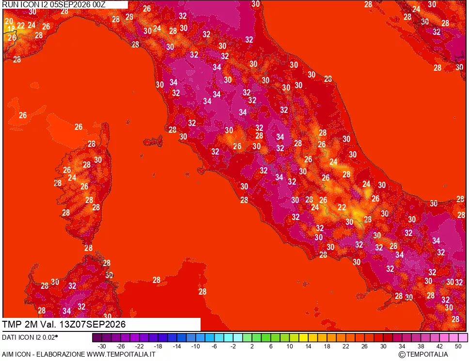 mappa Temp 2 metri