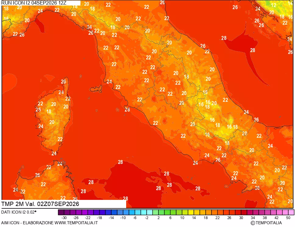 mappa Temp 2 metri