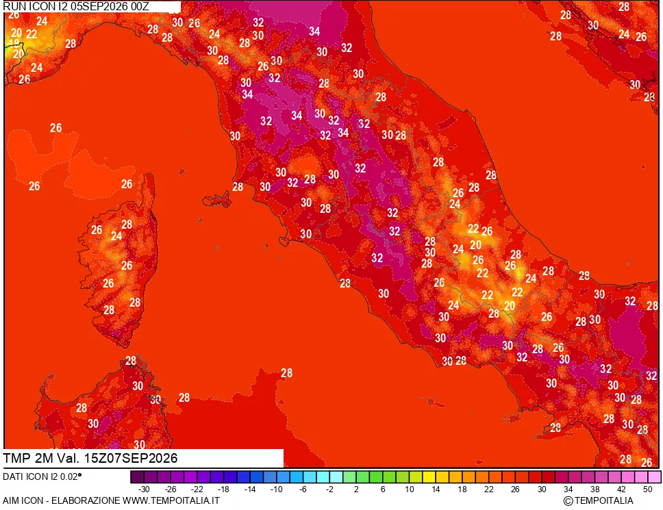 mappa Temp 2 metri