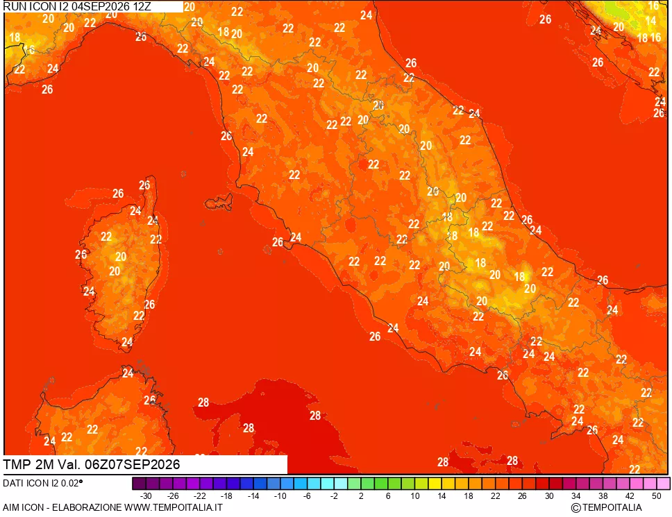 mappa Temp 2 metri