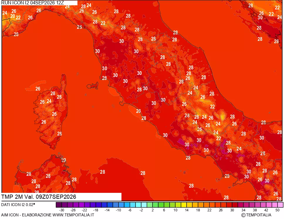 mappa Temp 2 metri