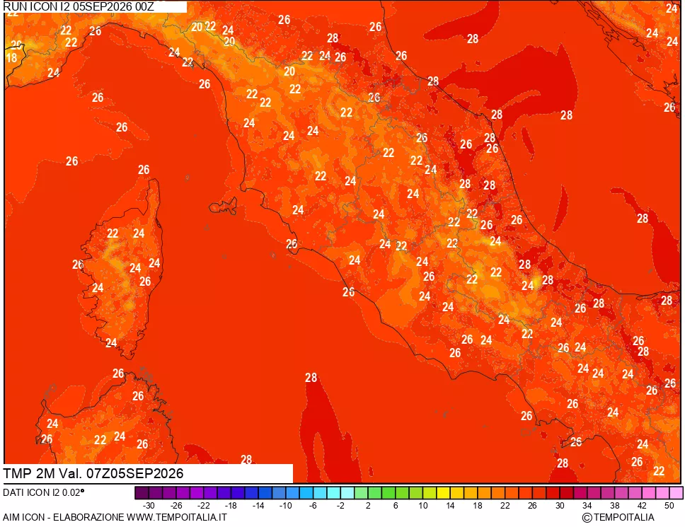 mappa Temp 2 metri