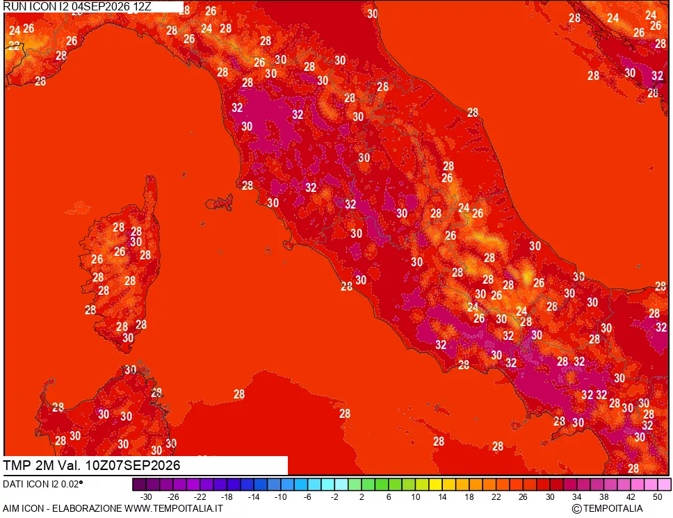 mappa Temp 2 metri