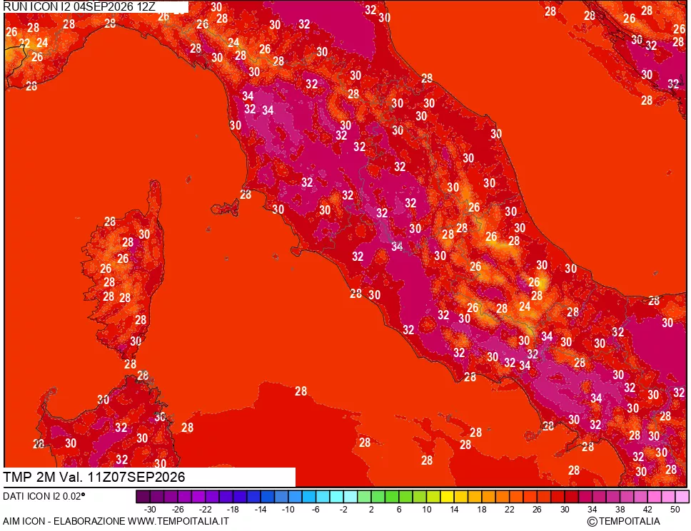 mappa Temp 2 metri