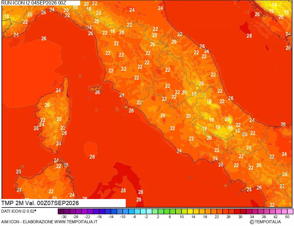 mappa Temp 2 metri
