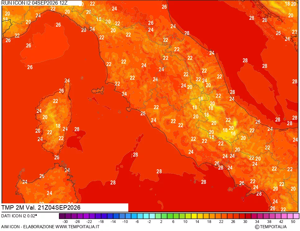 mappa Temp 2 metri