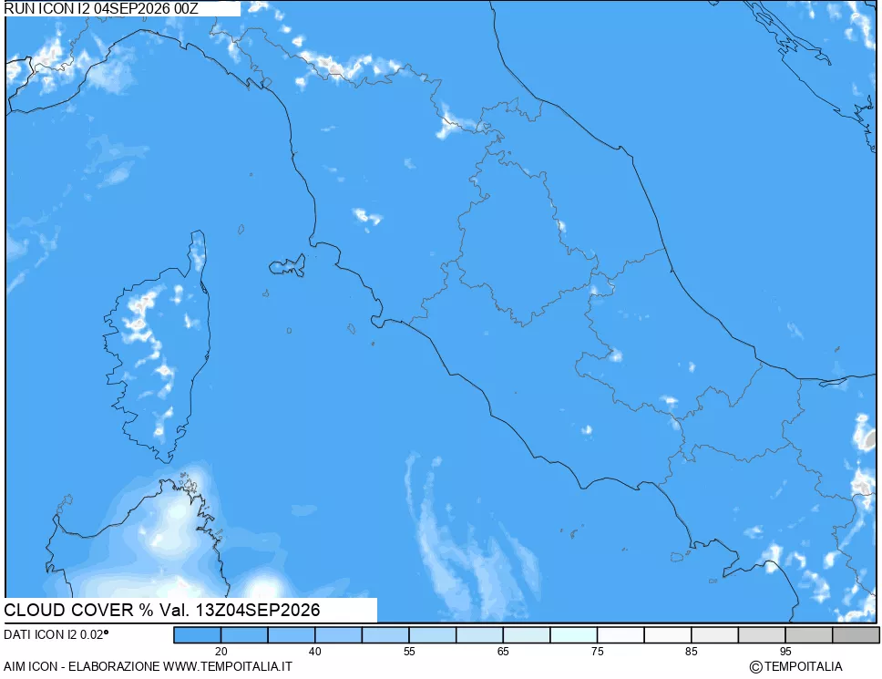 mappa Nuvolosit&agrave; totale