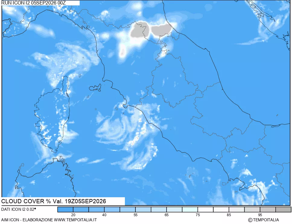 mappa Nuvolosit&agrave; totale