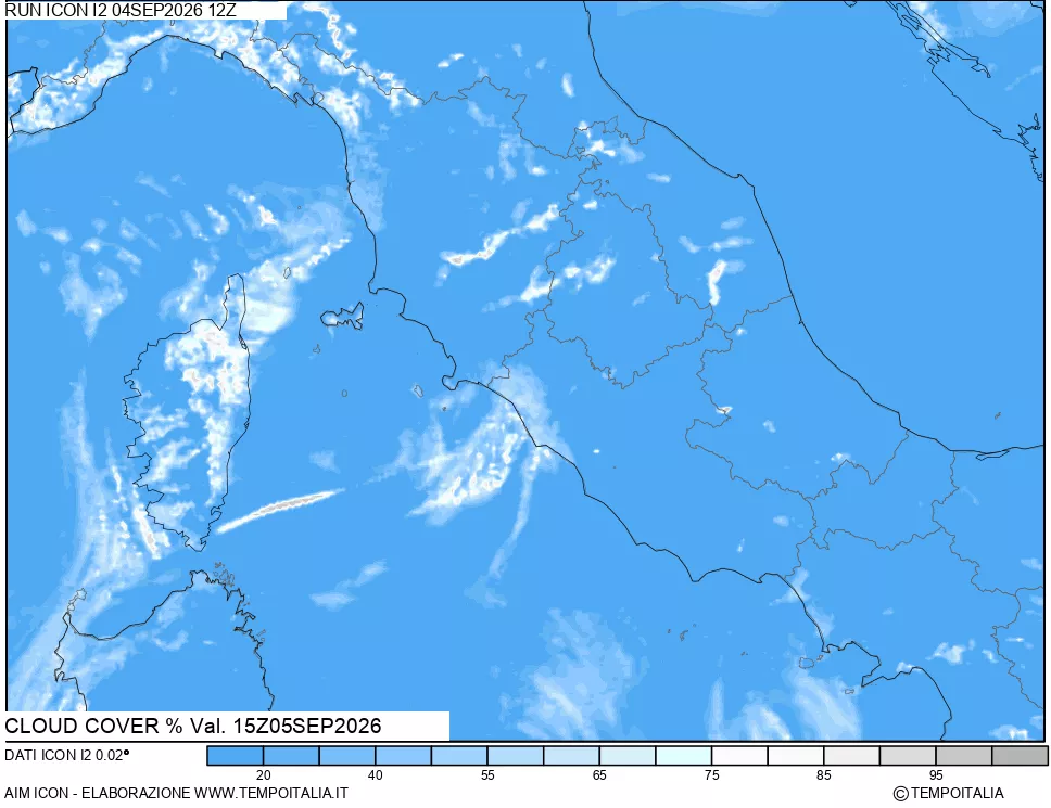 mappa Nuvolosit&agrave; totale